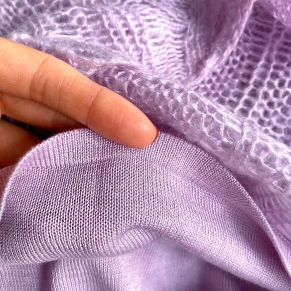 π KENDALL & KYLIE LILAC HIGH WAIST CHUNKY KNIT MIDI SKIRT! - Picture 9 of 12